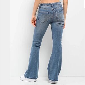 Juicy Couture Lunita Rhinestone Flare Jeans Embellished Light Blue Sz 9/29